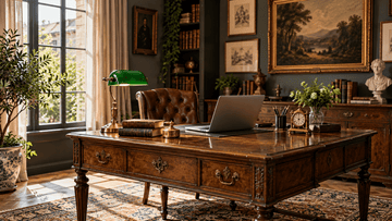 Un despacho con historia: antigüedades para trabajar con personalidad - Cositas Antiguas – La Guadaña, Anticuarios Online en Jerez , vender antigüedades, muebles antiguos