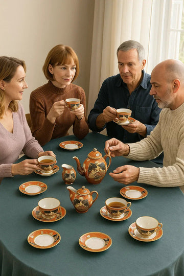 familia disfrutando del té