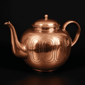 Tetera de Cobre Antibacteriana con acabado pulido y diseño clásico, ideal para decoración elegante en el hogar. Pieza vintage de colección.