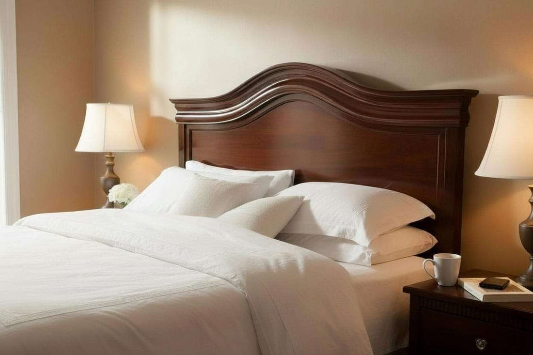 Cabecero de caoba clásico para cama de 135 cm - Alta Calidad, con molduras elegantes y acabado brillante. Ideal para dormitorios con estilo atemporal.