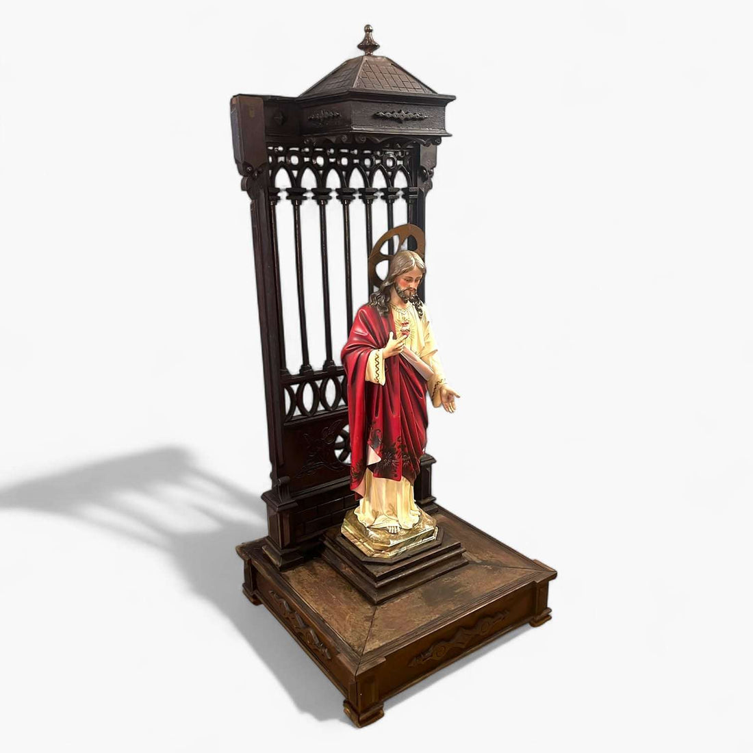 Capilla religiosa de caoba antigua única y exclusiva