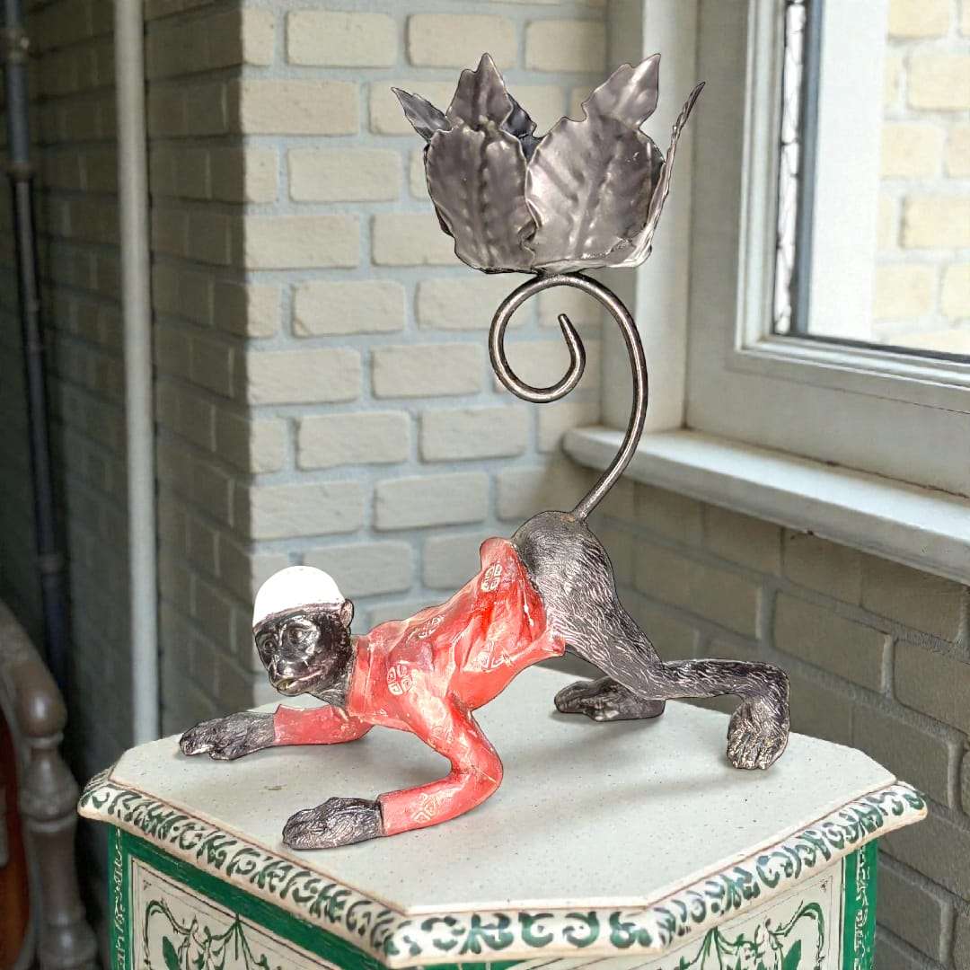 Pareja de candeleros mono decorativos únicos y exclusivos