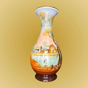 Florero de Porcelana Pintado a Mano Artesanal 32,5 cm