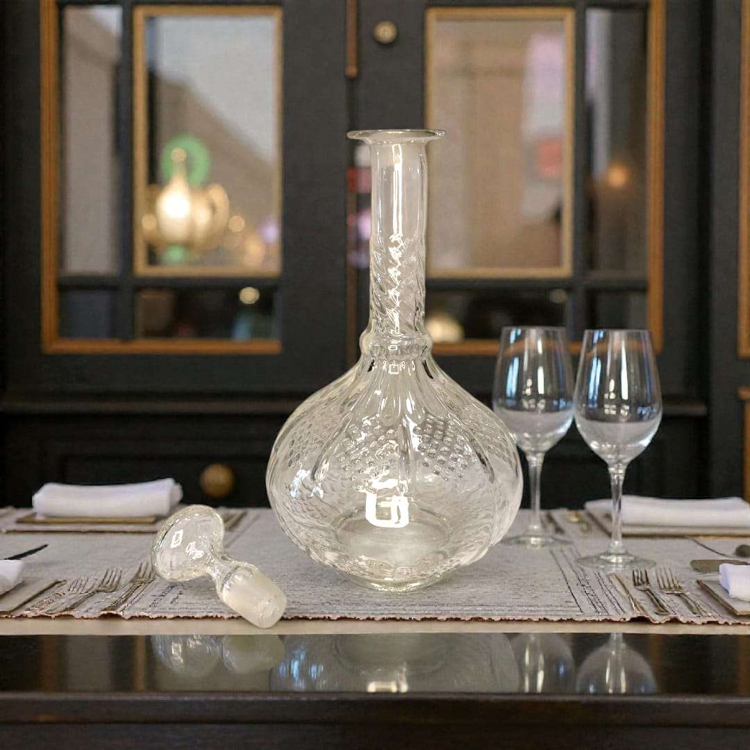 Licorera de cristal con tapa 30,5 cm elegante