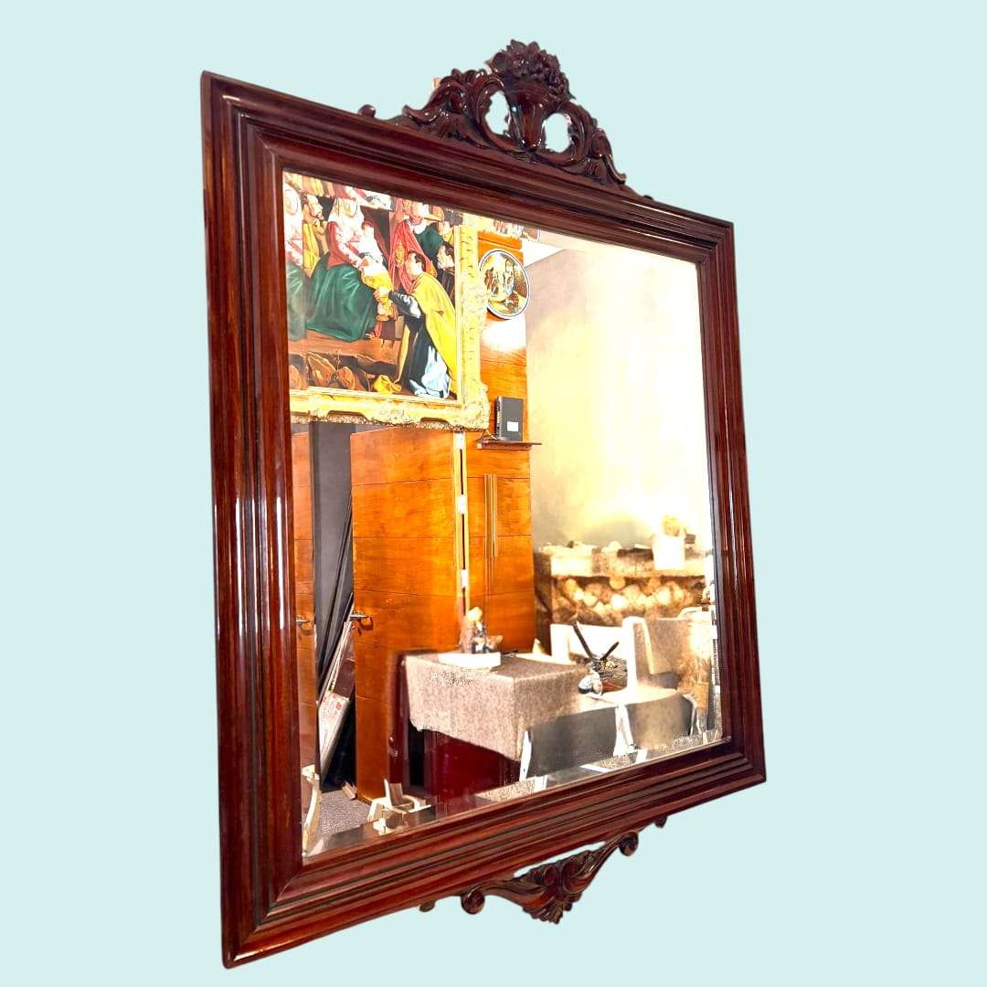 Espejo de caoba con cristal biselado clásico 92x127
