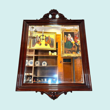 Espejo de caoba con cristal biselado clásico 92x127