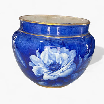 Florero vintage Villeroy & Boch azul floral