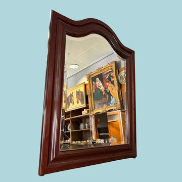 Espejo antiguo de caoba con cristal biselado