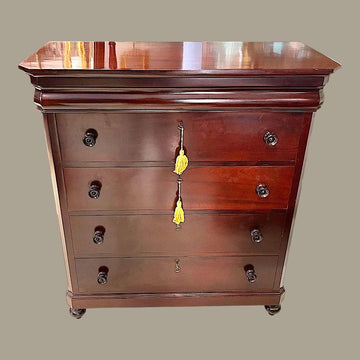 Comoda antigua de caoba con 4 cajones y llaves