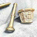 Morteros antiguos de bronce de costilla decorativos y de colección
