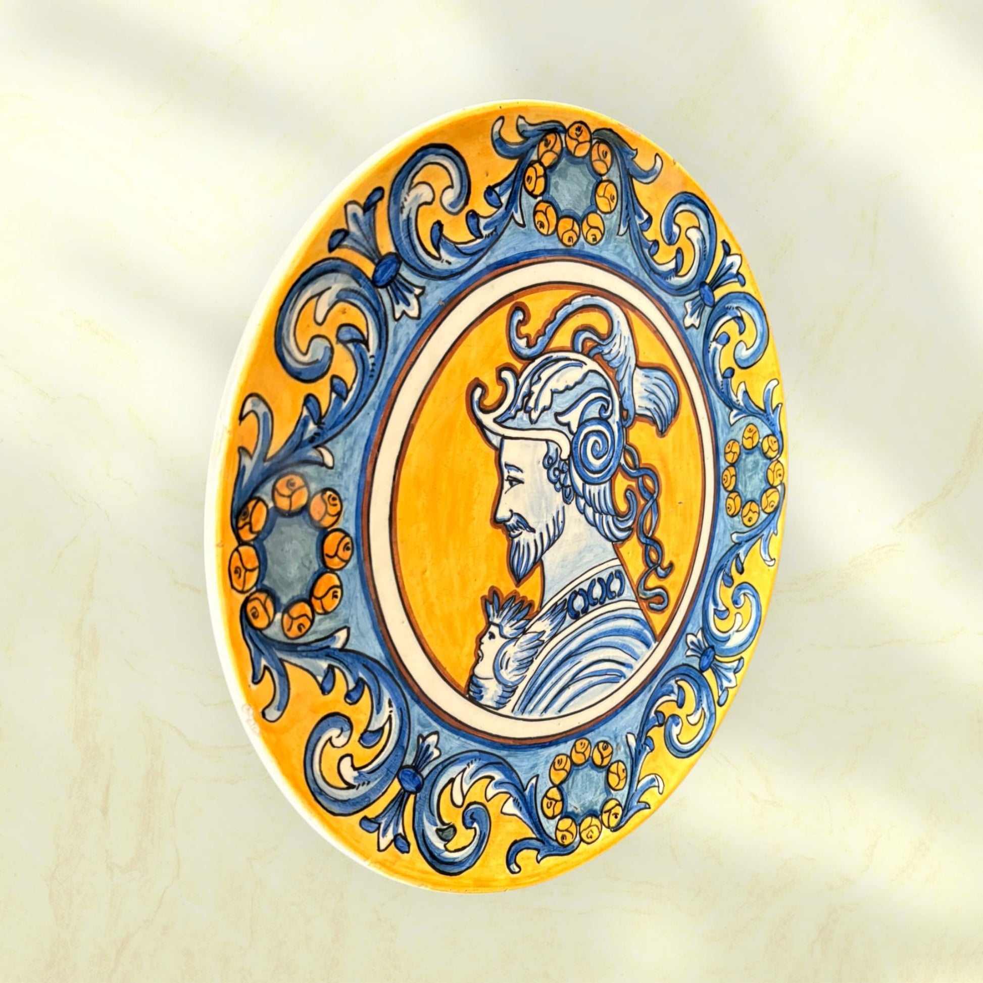 Platos renacentistas de cerámica pintados a mano, decorativos y antiguos para pared o colección