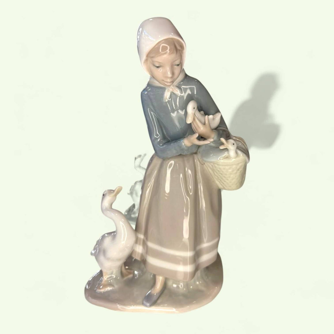 Figura Lladró Pastora con patos porcelana antigua decor