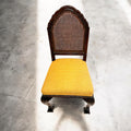 Pareja de sillas antiguas de madera con rejilla y asiento tapizado - Cositas Antiguas – La Guadaña, Anticuarios Online en Jerez , vender antigüedades, muebles antiguos