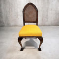 Pareja de sillas antiguas de madera con rejilla y asiento tapizado - Cositas Antiguas – La Guadaña, Anticuarios Online en Jerez , vender antigüedades, muebles antiguos