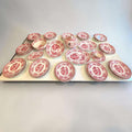 Vajilla inglesa Ironstone roja antigua de porcelana en decorativa colección