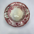 Vajilla inglesa Ironstone roja decorativa con platos y sopera