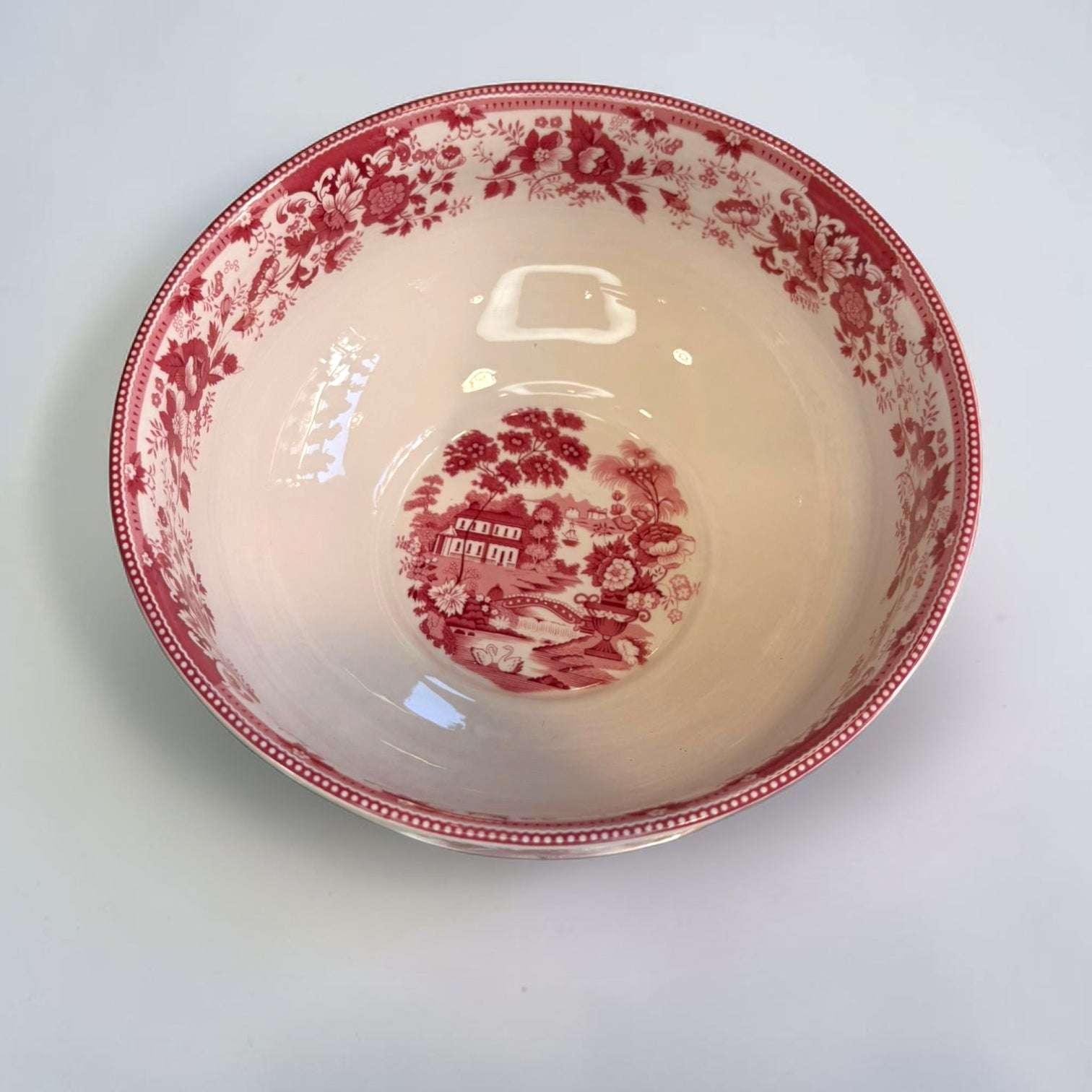 Conjunto de vajilla vintage inglesa Ironstone con patrones florales y paisajes