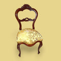 Silla isabelina de caoba y asiento tapizado floral - Cositas Antiguas – La Guadaña, Anticuarios Online en Jerez , vender antigüedades, muebles antiguos