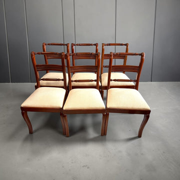 Lote de 6 sillas de comedor de caoba con asiento tapizado - Cositas Antiguas – La Guadaña, Anticuarios Online en Jerez , vender antigüedades, muebles antiguos