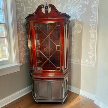 Vitrina esquinera de caoba con puerta de cristal - Cositas Antiguas – La Guadaña, Anticuarios Online en Jerez , vender antigüedades, muebles antiguos