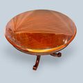 Mesa redonda de comedor de caoba con cristal - Cositas Antiguas – La Guadaña, Anticuarios Online en Jerez , vender antigüedades, muebles antiguos