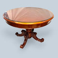 Mesa redonda de comedor de caoba con cristal - Cositas Antiguas – La Guadaña, Anticuarios Online en Jerez , vender antigüedades, muebles antiguos