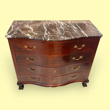 Cómoda estilo Jorge III con mármol oscuro y 4 cajones - Cositas Antiguas – La Guadaña, Anticuarios Online en Jerez , vender antigüedades, muebles antiguos