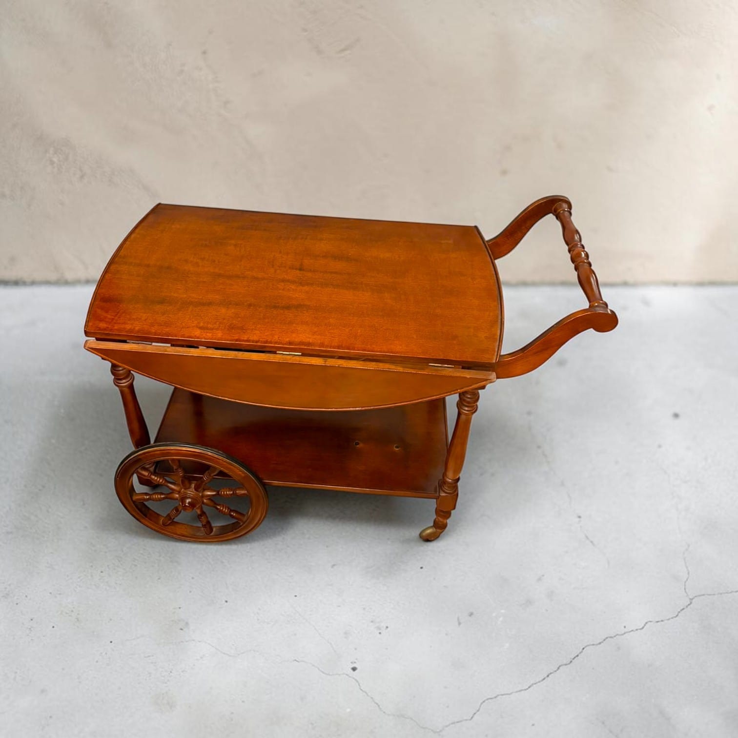 Camarera antigua de caoba con ruedas y alas plegables - Cositas Antiguas – La Guadaña, Anticuarios Online en Jerez , vender antigüedades, muebles antiguos