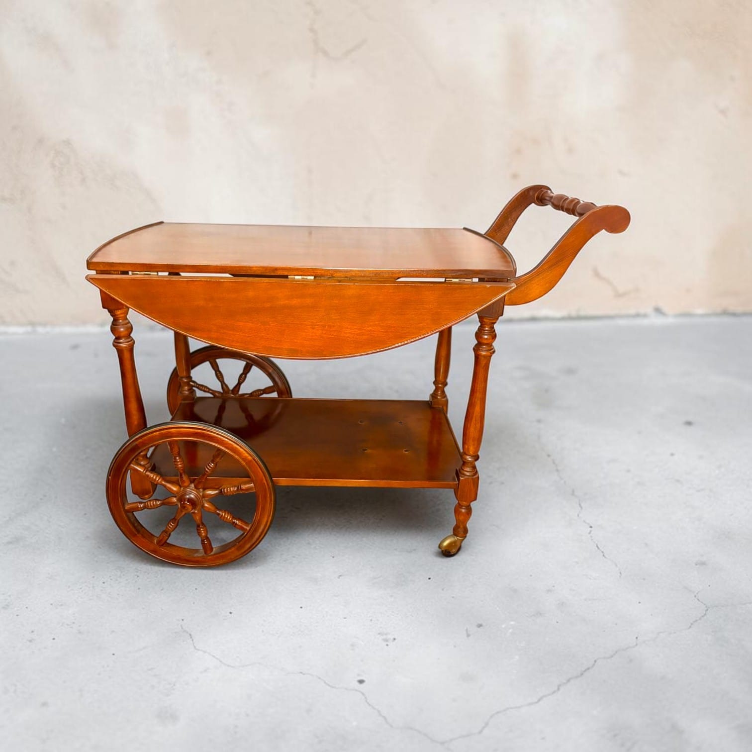Camarera antigua de caoba con ruedas y alas plegables - Cositas Antiguas – La Guadaña, Anticuarios Online en Jerez , vender antigüedades, muebles antiguos