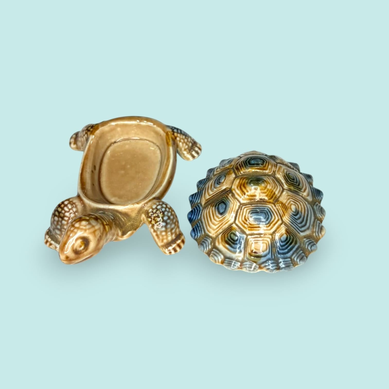 Tortuga de porcelana inglesa Wade con caparazón desmontable - Cositas Antiguas – La Guadaña, Anticuarios Online