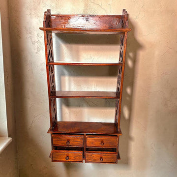 Estantería de pared de teca para libros con cuatro cajones - Cositas Antiguas – La Guadaña, Anticuarios Online en Jerez , vender antigüedades, muebles antiguos