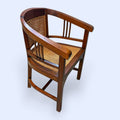 Conjunto de 4 sillones de teca con rejilla y brazos - Cositas Antiguas – La Guadaña, Anticuarios Online en Jerez , vender antigüedades, muebles antiguos
