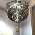 Lámpara votiva de metal plateado con querubines - Cositas Antiguas – La Guadaña, Anticuarios Online en Jerez , vender antigüedades, muebles antiguos