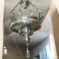 Lámpara votiva de metal plateado con querubines - Cositas Antiguas – La Guadaña, Anticuarios Online en Jerez , vender antigüedades, muebles antiguos