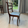 Lote de 5 sillas de comedor de caoba tapizadas en azul - Cositas Antiguas – La Guadaña, Anticuarios Online en Jerez , vender antigüedades, muebles antiguos