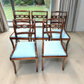 Lote de 5 sillas de comedor de caoba tapizadas en azul - Cositas Antiguas – La Guadaña, Anticuarios Online en Jerez , vender antigüedades, muebles antiguos