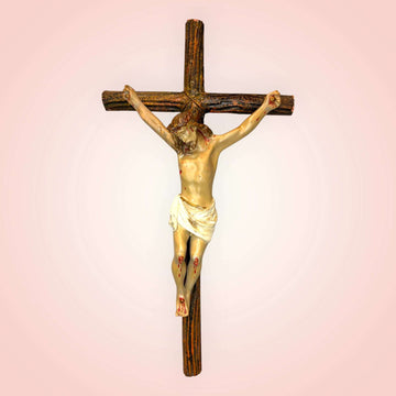 Cristo crucificado Olot: arte sacro clásico (34 cm)