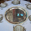 Centro de mesa de metal plateado 46 cm elegante - Cositas Antiguas – La Guadaña, Anticuarios Online en Jerez , vender antigüedades, muebles antiguos