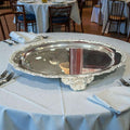 Centro de mesa de metal plateado 46 cm elegante - Cositas Antiguas – La Guadaña, Anticuarios Online en Jerez , vender antigüedades, muebles antiguos