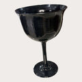 Copa Murano negra decorativa de gran tamaño con acabado brillante, ideal como centro de mesa elegante en decoración de interiores.