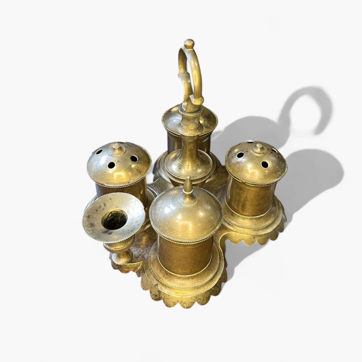 Escribanía antigua de bronce con pátina original