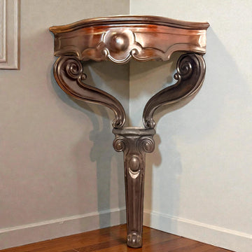 Esquinera de caoba con mármol Luis XV siglo XIX