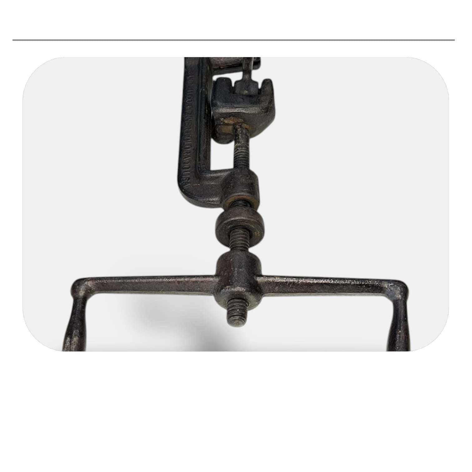 Flejadora antigua de acero con inscripción Denver Colorado USA.