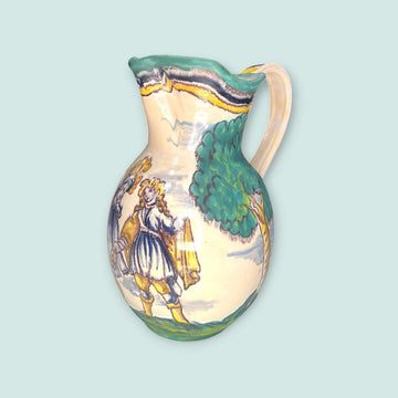 Jarra de cerámica de Talavera antigua vista frontal