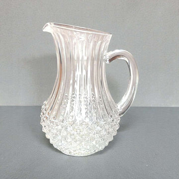 Jarra de cristal tallado elegante y funcional - Alta Calidad con diseño clásico, pico vertedor y asa ergonómica. Ideal para decoración de interiores.