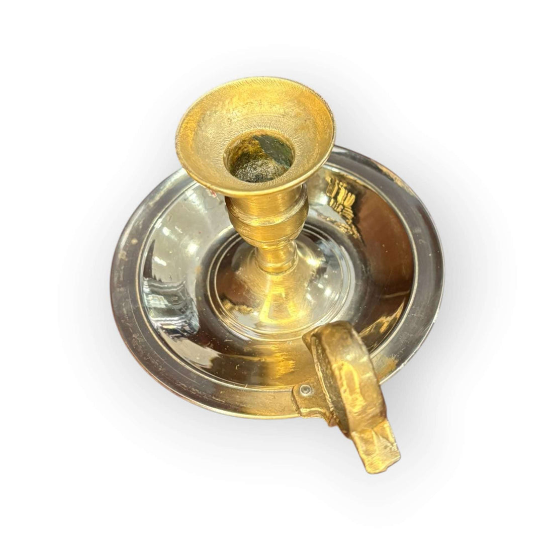 Palmatoria de metal dorado antigua | Iluminación clásica