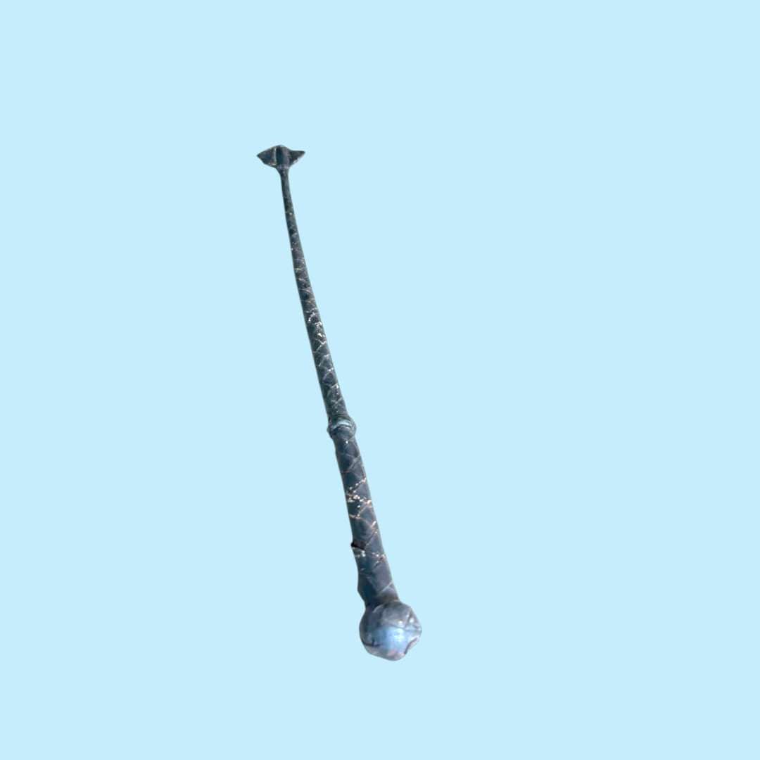 Detalle del mango de la fusta de salto.