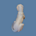Figura de perro salchicha en biscuit, porcelana Limbach años 50, vista desde arriba. Decoración clásica para espacios con estilo nostálgico.