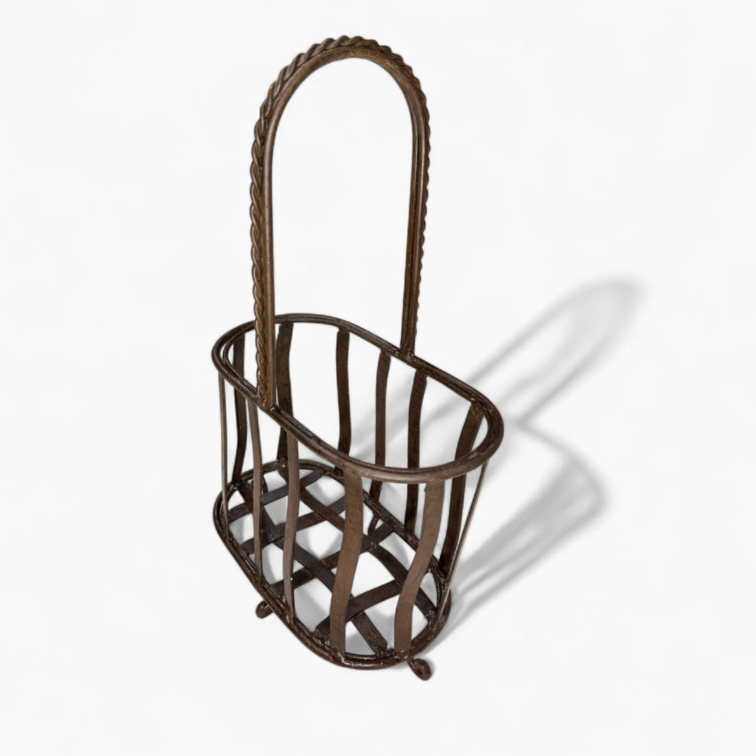 Botellero antiguo de forja vintage, hierro artesanal único