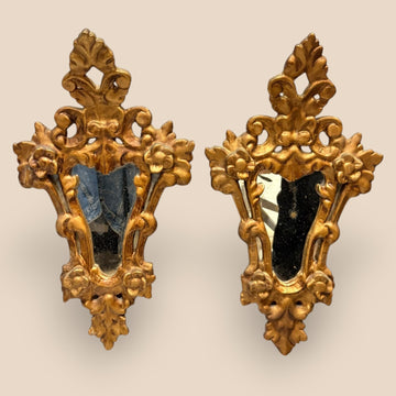 Pareja de cornucopias antiguas doradas de madera | 49,5 cm - Cositas Antiguas – La Guadaña, Anticuarios Online en Jerez , vender antigüedades, muebles antiguos